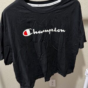 Champion Women's Black Tee with Logo